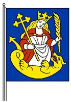 Znaková zástava Lamača má podobu takmer štvorca, jej výška sa však v skutočnosti rovná (proporčne) výške erbu a šírka jeho šírke. Erbové znamenie je to rozvinuté do celej plochy textilu. Znaková zástava Lamača má podobu takmer štvorca, jej výška sa však v skutočnosti rovná (proporčne) výške erbu a šírka jeho šírke. Erbové znamenie je to rozvinuté do celej plochy textilu.