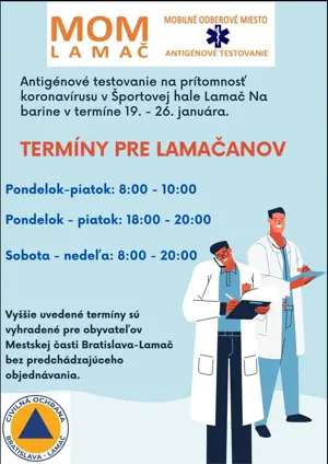 Testovanie zabezpečíme pre všetkých Lamačanov