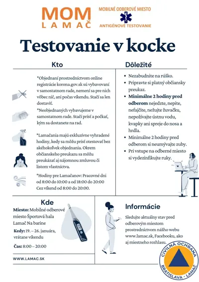 Minúta po minúte - mapovanie Mobilného odberového miesta Lamač