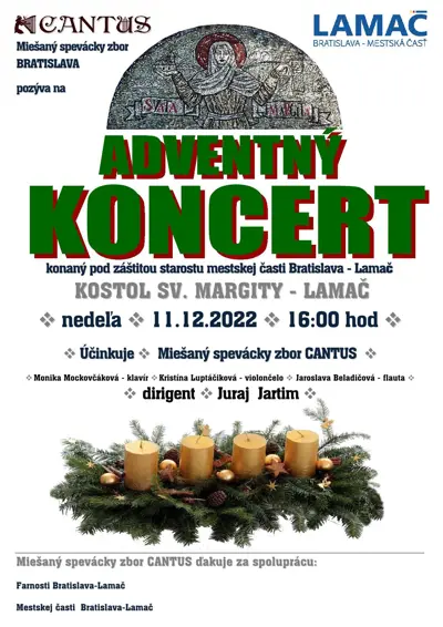 Pozývame vás na adventný koncert zboru Cantus (11.12.)