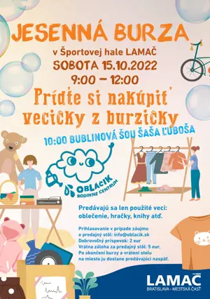 Jesenná burza v Športovej hale Lamač (15.10.)