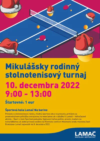 Mikulášsky rodinný stolnotenisový turnaj (10.12.)
