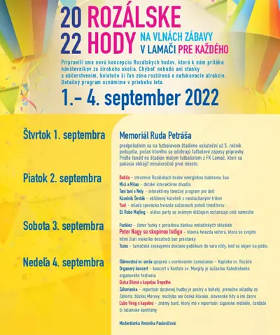 Pozývame vás na Rozálske hody (1.-4.9.)