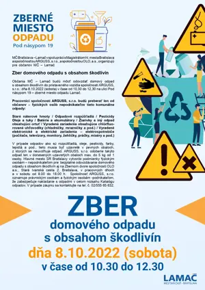 Zber domového odpadu s obsahom škodlivín (8.10.)