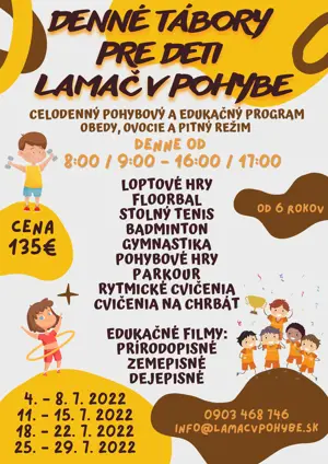 Denné športové tábory pre deti v Športovej hale Lamač Na barine