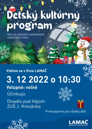 Pozývame vás na Detský kultúrny program (3.12.)