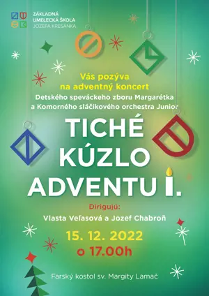 Pozývame vás na koncert ZUŠ Tiché kúzlo adventu I. (15.12.)