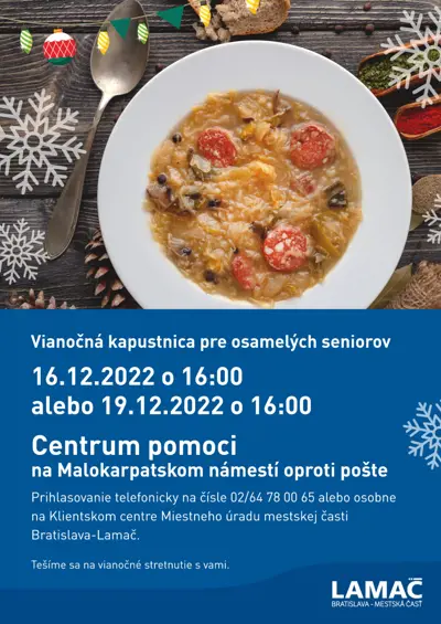 Vianočná kapustnica pre osamelých seniorov (16.12. a 19.12.)