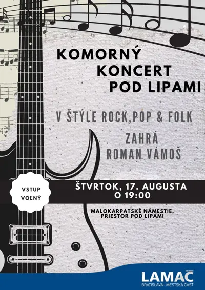 Komorný koncert Pod lipami - Roman Vámoš (17.8)