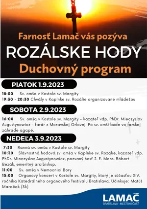 Duchovný program Rozálskych hodov