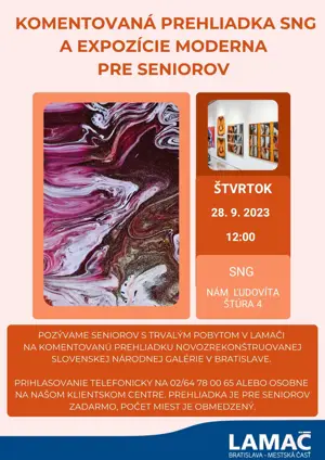 Prehliadka SNG a expozície Moderna pre seniorov (28.9.) 