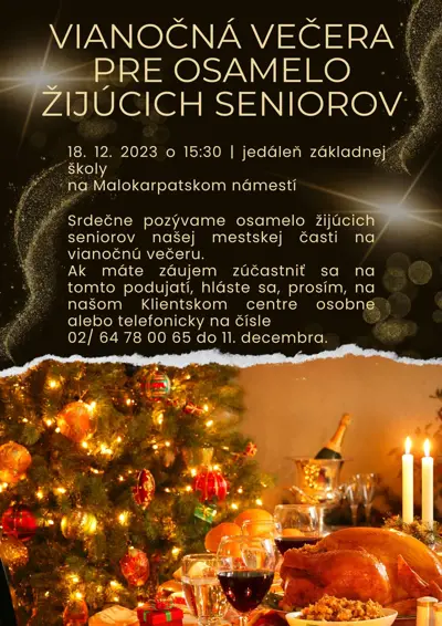 Večera pre osamelo žijúcich seniorov (18.12.)