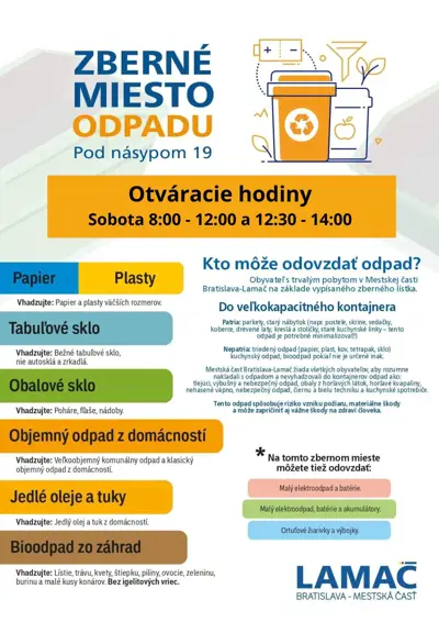 Zberné miesto Pod násypom 19 bude v sobotu 2.12. zatvorené
