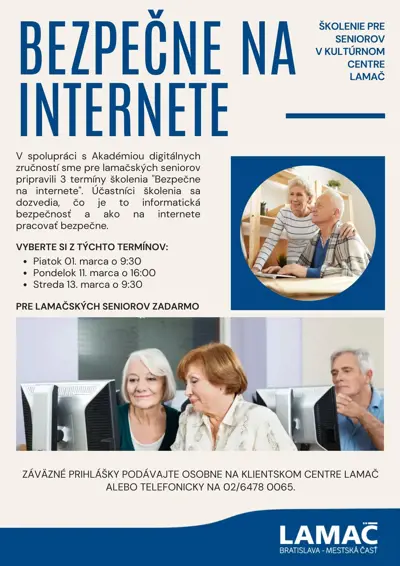 Prihláste sa na školenia Bezpečne na internete pre seniorov