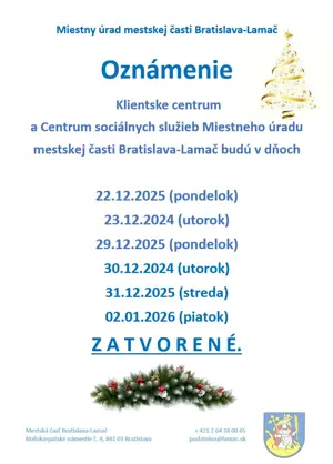 Oznámenie miestneho úradu