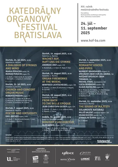 Katedrálny organový festival Bratislava 2025