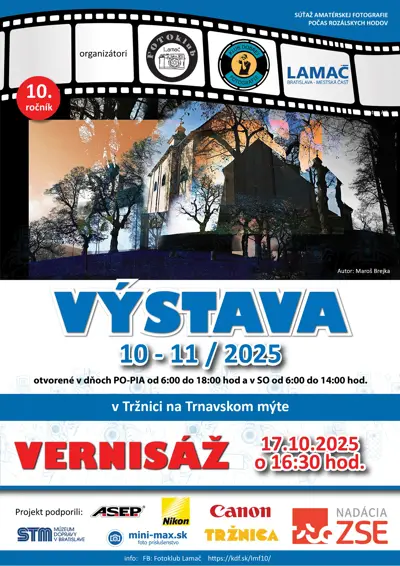 Vernisáž 10. ročníka Lamačského fotomaratónu