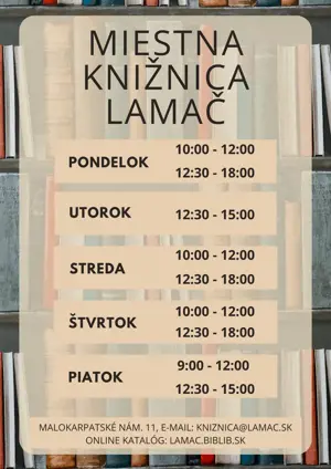 Nové otváracie hodiny v Miestnej knižnici Lamač 