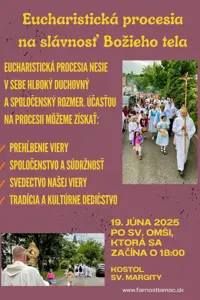 Eucharistická procesia na slávnosť Božieho tela