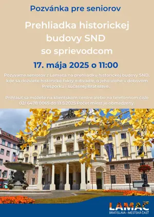 Prehliadka historickej budovy SND so sprievodcom pre seniorov