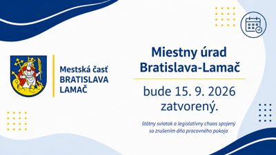 Miestny úrad bude 15. septembra zatvorený