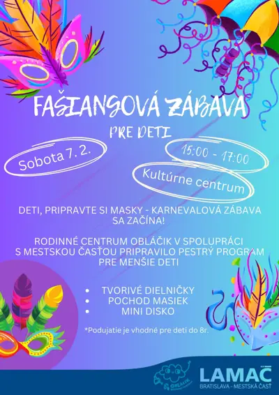 Fašiangová zábava pre deti