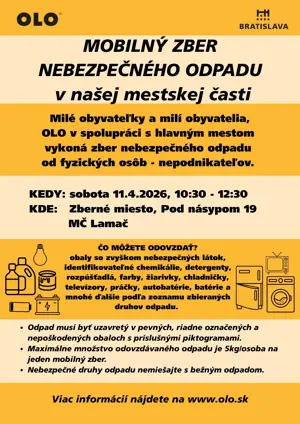 Mobilný zber nebezpečných odpadov z domácností