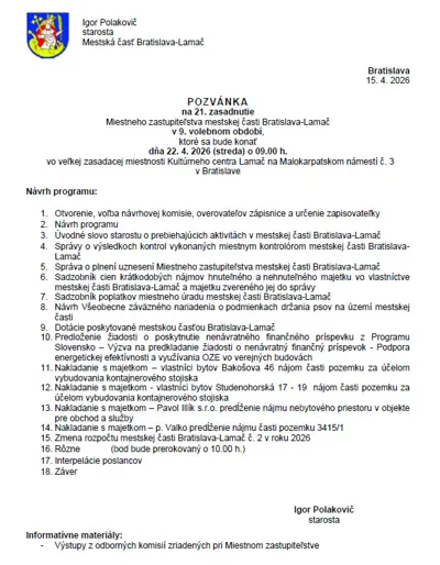 Miestne zastupiteľstvo + stretnutie s občanmi