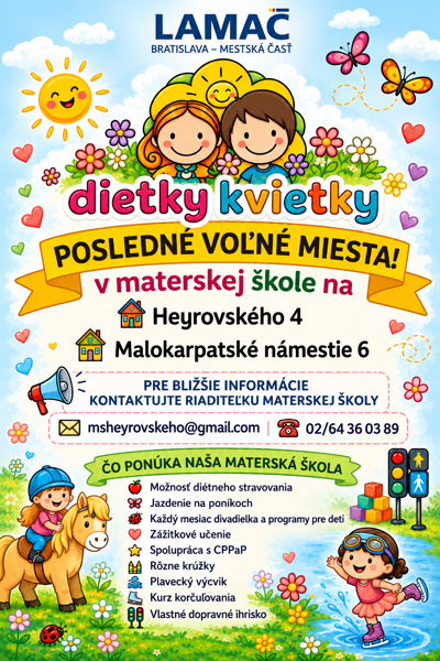 Voľné miesta v materskej škole
